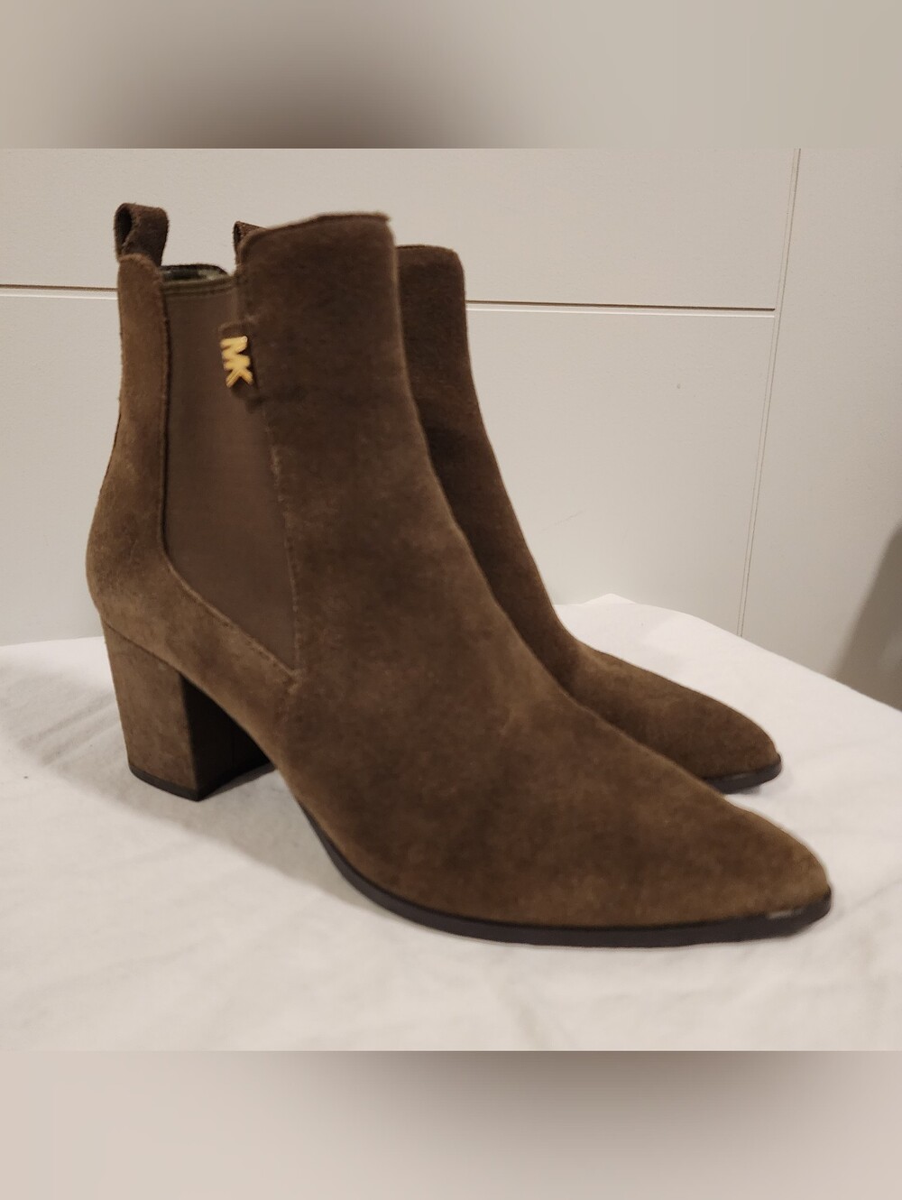 Michael Kors Maris Suede Point-Toe Ankle Booties